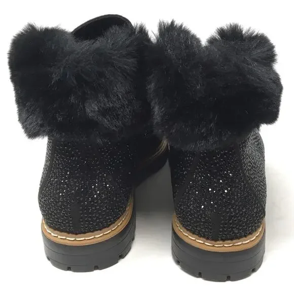 INC Int’l Concepts Macys Pravale Black Bling Hiker Ankle Booties Women's Sz 6.5 - Picture 5 of 7